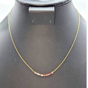 Vintage 14K Gold Filled Glass Beaded Chain 16.5" Necklace